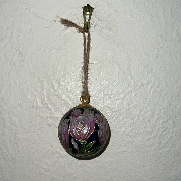 Cloisonne a ball ornament floral - Picture 3 of 3